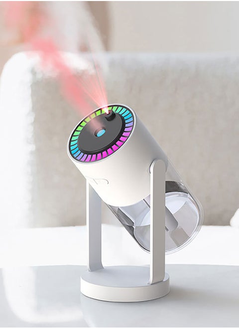 Humidifier USB Powered with Starry Sky Projection Timer Function for 6-8 Hours Auto Shut-off and Colorful Lighting Design Ideal for Bedroom Car and Office (white)