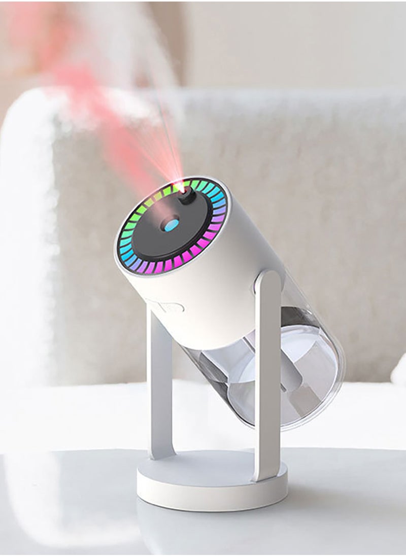 Humidifier USB Powered with Starry Sky Projection Timer Function for 6-8 Hours Auto Shut-off and Colorful Lighting Design Ideal for Bedroom Car and Office (white)