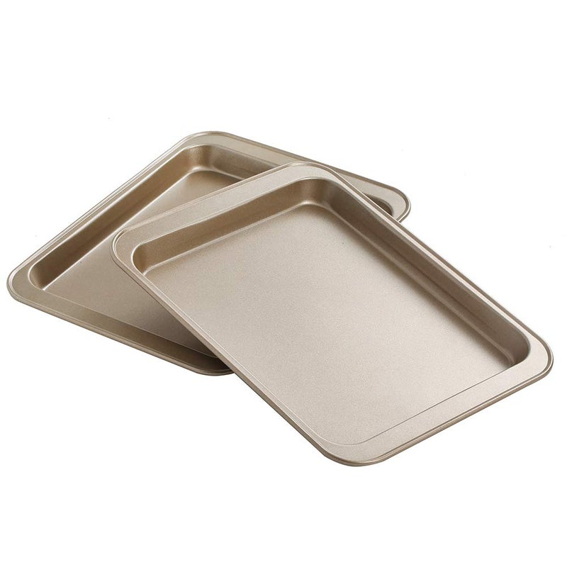 Baking Sheets Toaster Oven Pans Cookie Sheets for Baking Tray Non Stick Broiler Quarter Half Sheet Pan Jelly Roll Pan Cake Pan Set for Cooking Walooza Rimmed Cookie Sheets for Baking Nonstick