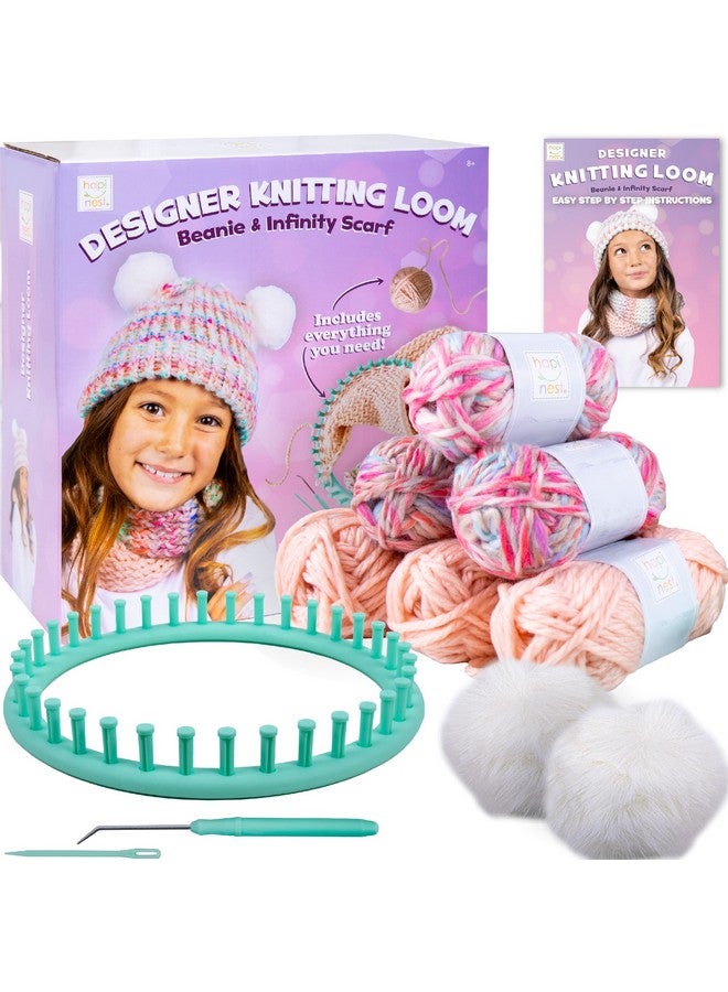 Hapinest Learn To Knit Hat And Scarf Knitting Loom Kit For Beginners Crafts For Girls Kids Ages 8 9 10 11 12 Years And Up - Image 2