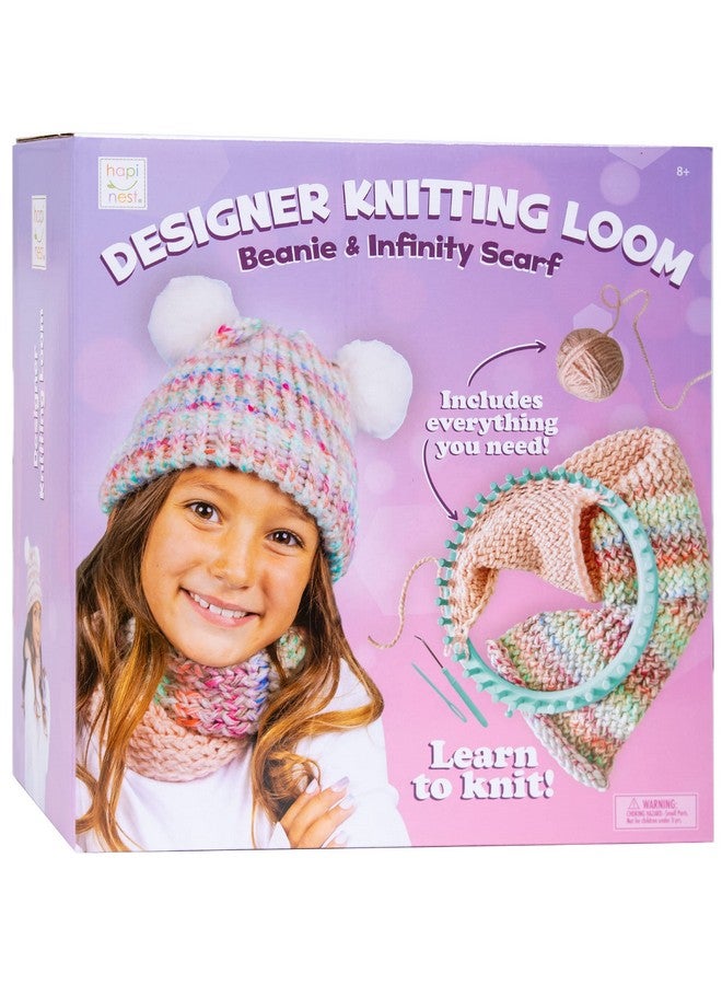 Hapinest Learn To Knit Hat And Scarf Knitting Loom Kit For Beginners Crafts For Girls Kids Ages 8 9 10 11 12 Years And Up - Image 4