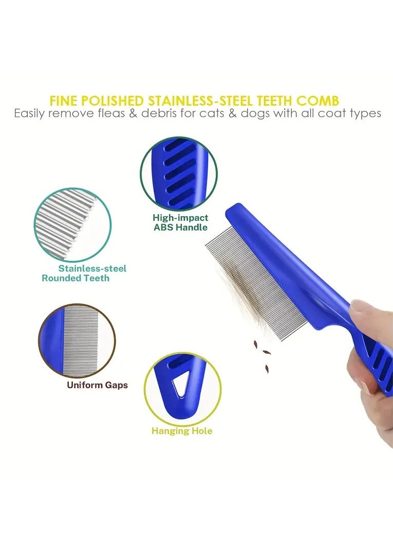 Goolsky 3pcs Pet Comb for Cats and Dogs, Cleaning and Grooming Comb, Remove Loose Hair, Pet Massage Comb, Pet Fine-tooth Comb, Flea Comb  - Image 2