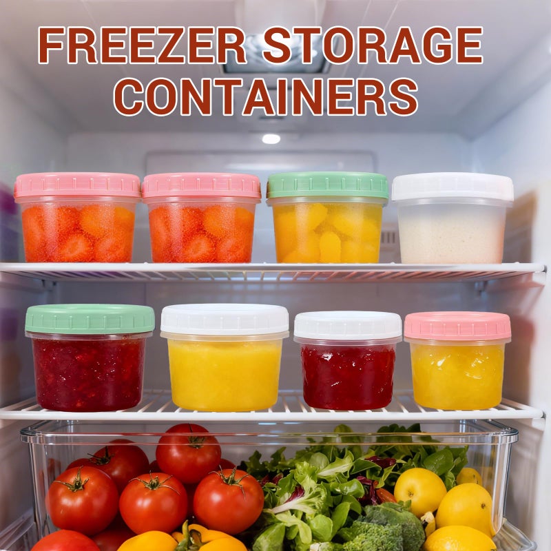 DEMORA 4 oz Small Plastic Containers with Twist on Lids [20 Sets], Stackable Little Food Storage Containers for Snack Lunch Meal Prep Salad Dressings, Freezer/Microwave/Dishwasher Safe, BPA Free - Image 5