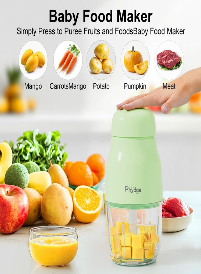 Phydge Baby Food Maker, Green Baby Food Blender, 10oz Baby Food Puree Maker, Food Processor for Baby Foods Fruit Vegetable Meat, 10-Second Quick Soft Food Prep for Baby - Image 2