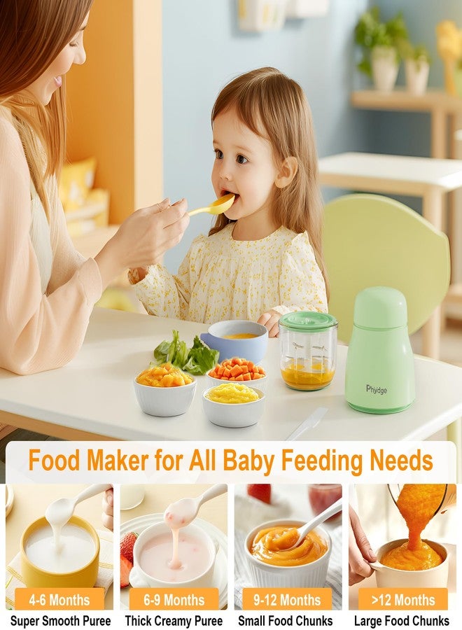 Phydge Baby Food Maker, Green Baby Food Blender, 10oz Baby Food Puree Maker, Food Processor for Baby Foods Fruit Vegetable Meat, 10-Second Quick Soft Food Prep for Baby - Image 3