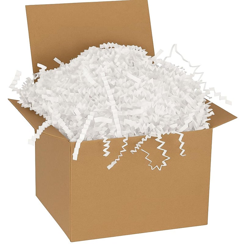 JPPL White Crinkle Shredded Filler for Gift Wrapping, Hamper & Basket Filling | Eco-Friendly Decorative Confetti | Reusable Kraft Void Fill | 1Kg Packaging Filler for Gifts - Image 2