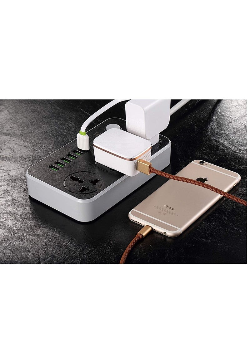 Generic Universal Power Strips 3 Way Outlets 6 USB Plug Ports Surge Protection Power Socket Switch Portable Charger Fast Charging with 2M Wall Plug Adapter  - Image 4
