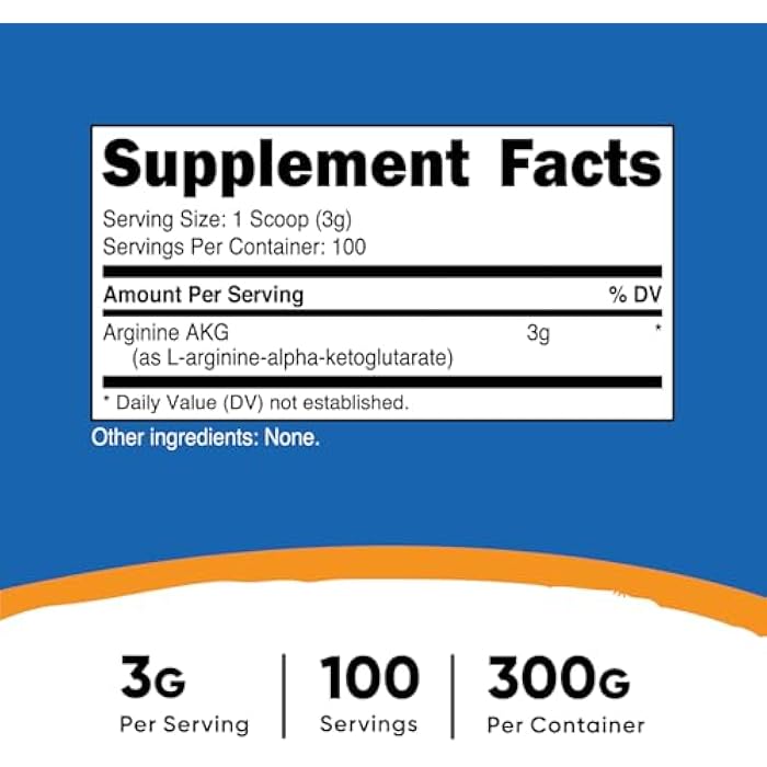 Nutricost Arginine AKG Powder 300 Grams (AAKG) - 3G Per Serving & 100 Servings - Pure Arginine Alpha Ketoglutarate - Image 2