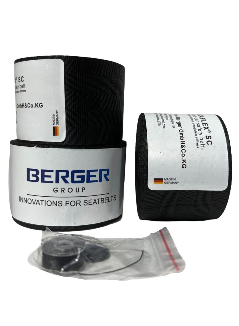 Berger ROYAL - Premium selection seatbelt with particularly high-wearing comfort. German BERGER Innovations for Seatbelts, Comfort Car Safety Belts with Soft Edges & Over-lasting Lateral Stiffness (Black) - Image 1