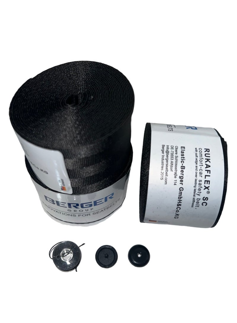 Berger ROYAL - Premium selection seatbelt with particularly high-wearing comfort. German BERGER Innovations for Seatbelts, Comfort Car Safety Belts with Soft Edges & Over-lasting Lateral Stiffness (Black) - Image 2