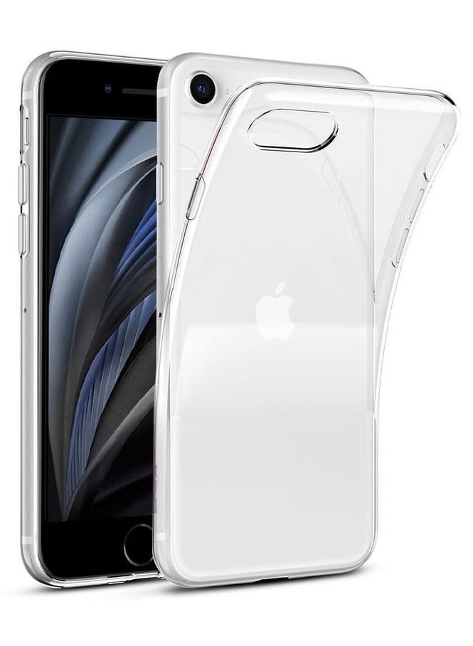 iPhone 7/iPhone 8/iPhone SE (2022/2020) 2Pack Case Cover and Screen Protector All-Around Protection Transparent Slim Anti-Fall TPU Cover with Scratch Resistant 9H Tempered Glass (4.7inch) Clear