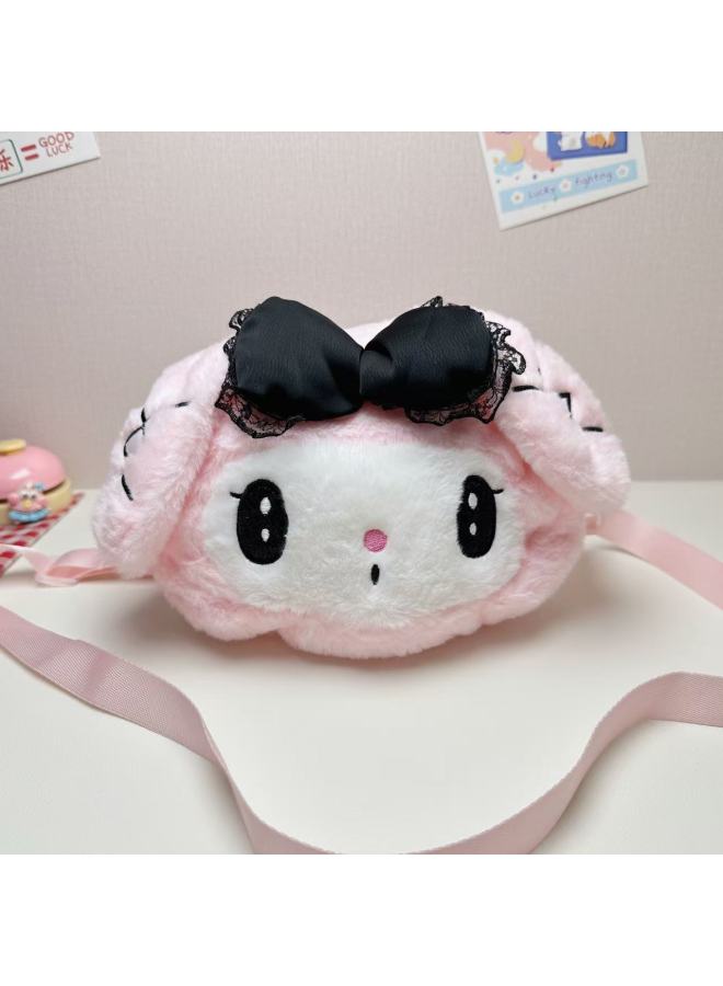 Sanrio Plush Bag Toy Doll Bag Cartoon Ins Style Coin Purse Grab Doll Crossbody Bag-Specifications:Drum Face Handbag (24*18*6cm)  - Image 5