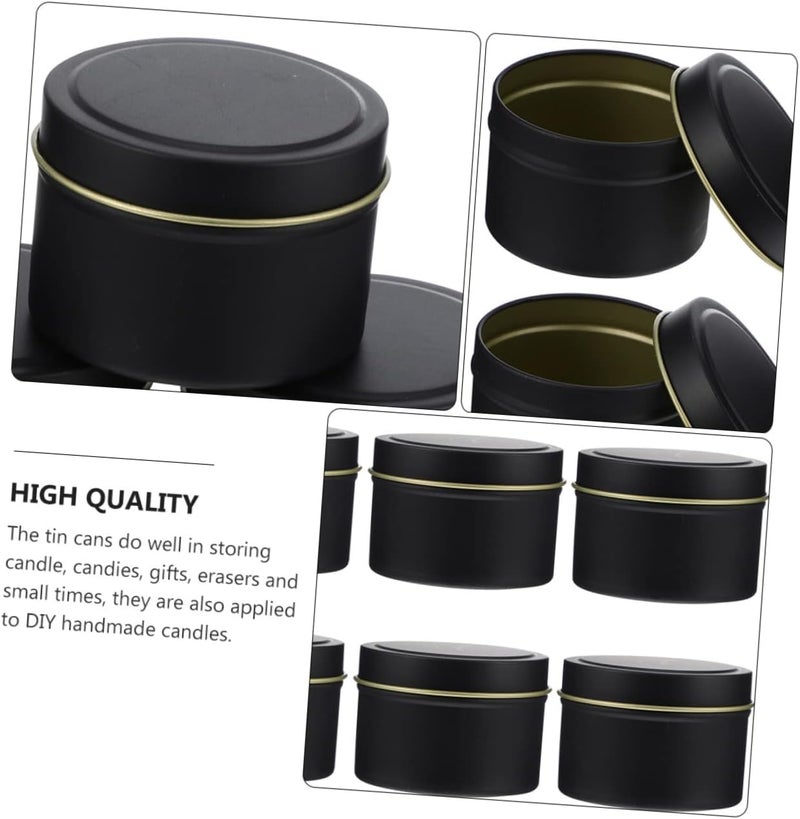 Homoyoyo 6pcs Empty Round Tin Cans for Candle Making Craft Supplies Jewelry Travel Storage Box Lid - Image 3