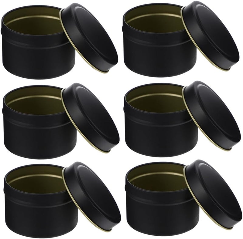 Homoyoyo 6pcs Empty Round Tin Cans for Candle Making Craft Supplies Jewelry Travel Storage Box Lid - Image 1