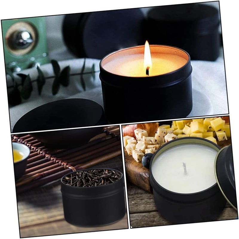 Homoyoyo 6pcs Empty Round Tin Cans for Candle Making Craft Supplies Jewelry Travel Storage Box Lid - Image 5