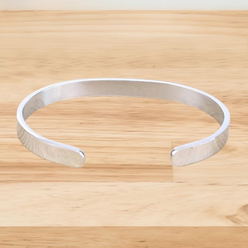 M Men Style Cross Design Christian Cuff Kada Wristbands, Inspirational Daily Bible Verse Bracelets Religious Gifts for Men Women Teens Silver Stainless Steel SKa2025177 - Image 3