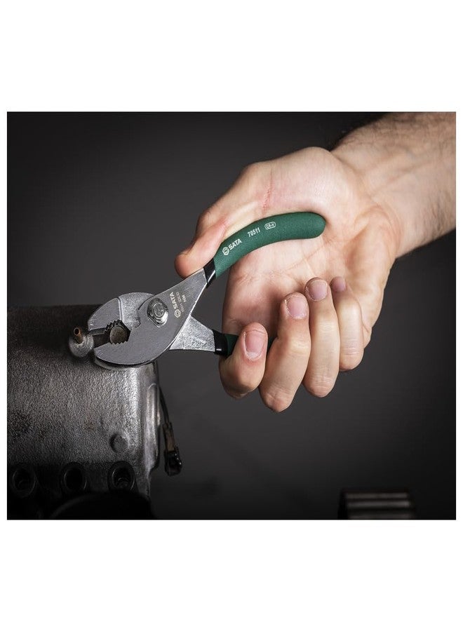 SATA 6-Inch Slip-Joint Pliers, Chrome Vanadium Steel Body, with Green Handles and Rivet Joint Assembly - ST70511ST - Image 3