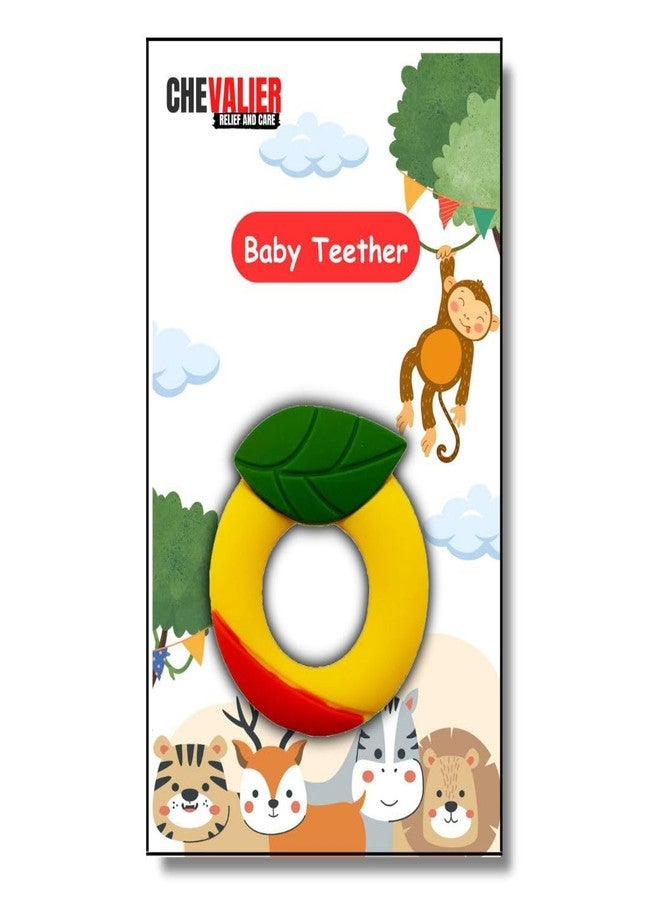 CHEVALIER Soft Silicone Rubber Teether for Baby | Teething Toys for Babies Silicone teether for 6 to 12 Months | 3-6 Months, Orange - Image 1
