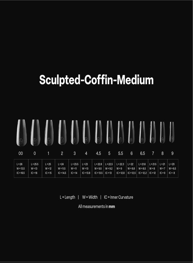 APRÉS Apres Gel-X® Coffin Box of Nail Tips | 280 Gel-X Tips, Soft Tips, 14 Sizes 00-9 | Half-sizes Included (Sculpted Coffin Medium, 280 Count) - Image 5