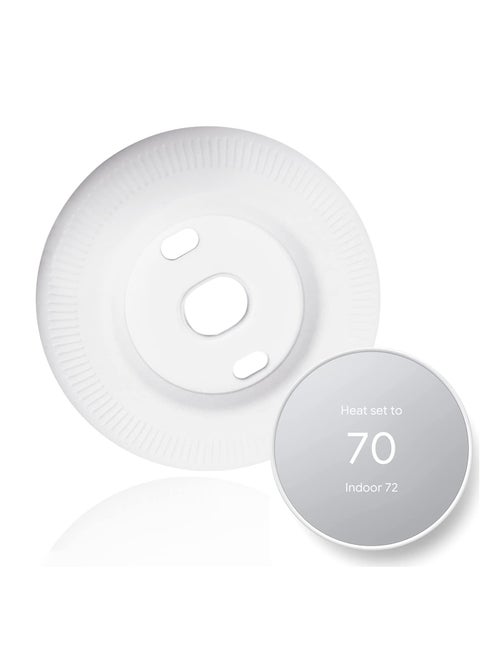 Silicone Wall Plate Cover Compatible with Google Nest Thermostat, Fingerprint Resistant Bracket Mount Trim Kit for Nest Thermostat, Complementary Design Easy to Install Backplate for Home, White