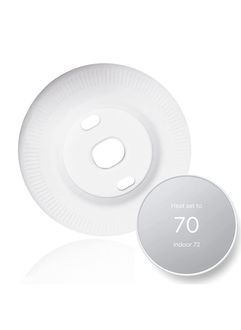 SYOSI - Silicone Wall Plate Cover Compatible with Google Nest Thermostat, Fingerprint Resistant Bracket Mount Trim Kit for Nest Thermostat, Complementary Design Easy to Install Backplate for Home, White - Image 1