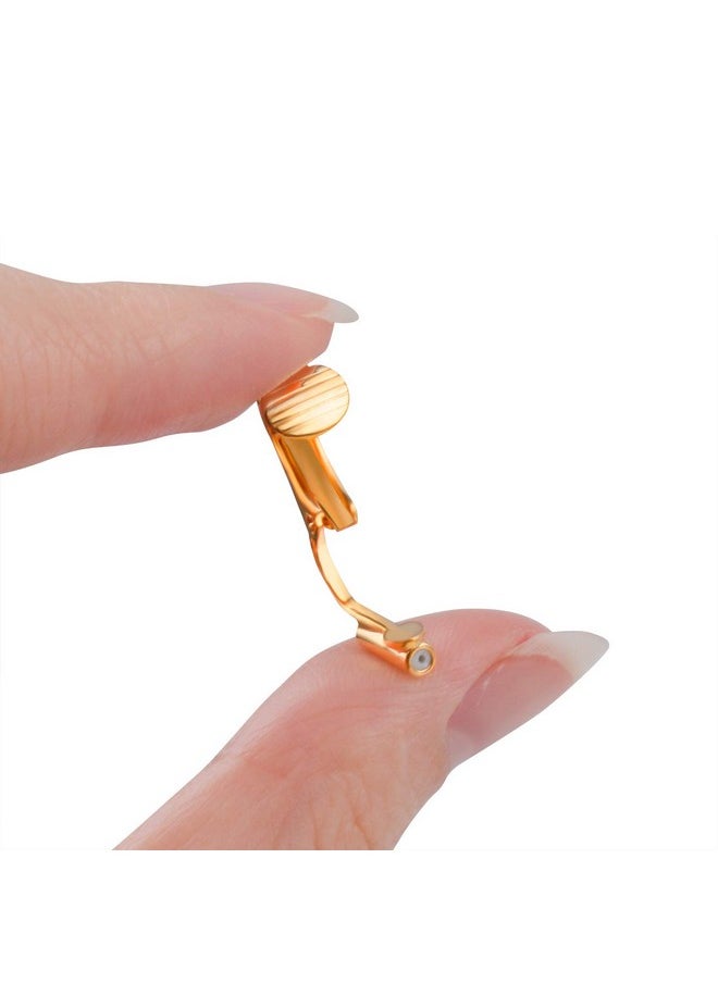 BronaGrand BronaGrand 12 Pieces Earring Clip Backs Clip-on Earring Converter Components Findings with Post for None Pierced Ears,Silver and Gold  - Image 2