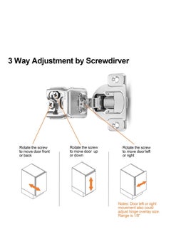 Excefore 4 Pack Cabinet Door Buffer Hinges, Soft Close Cabinet Hinges, Hidden Kitchen Cabinet Hinges for Face Frame Door with Screws (American Style)  - Image 2