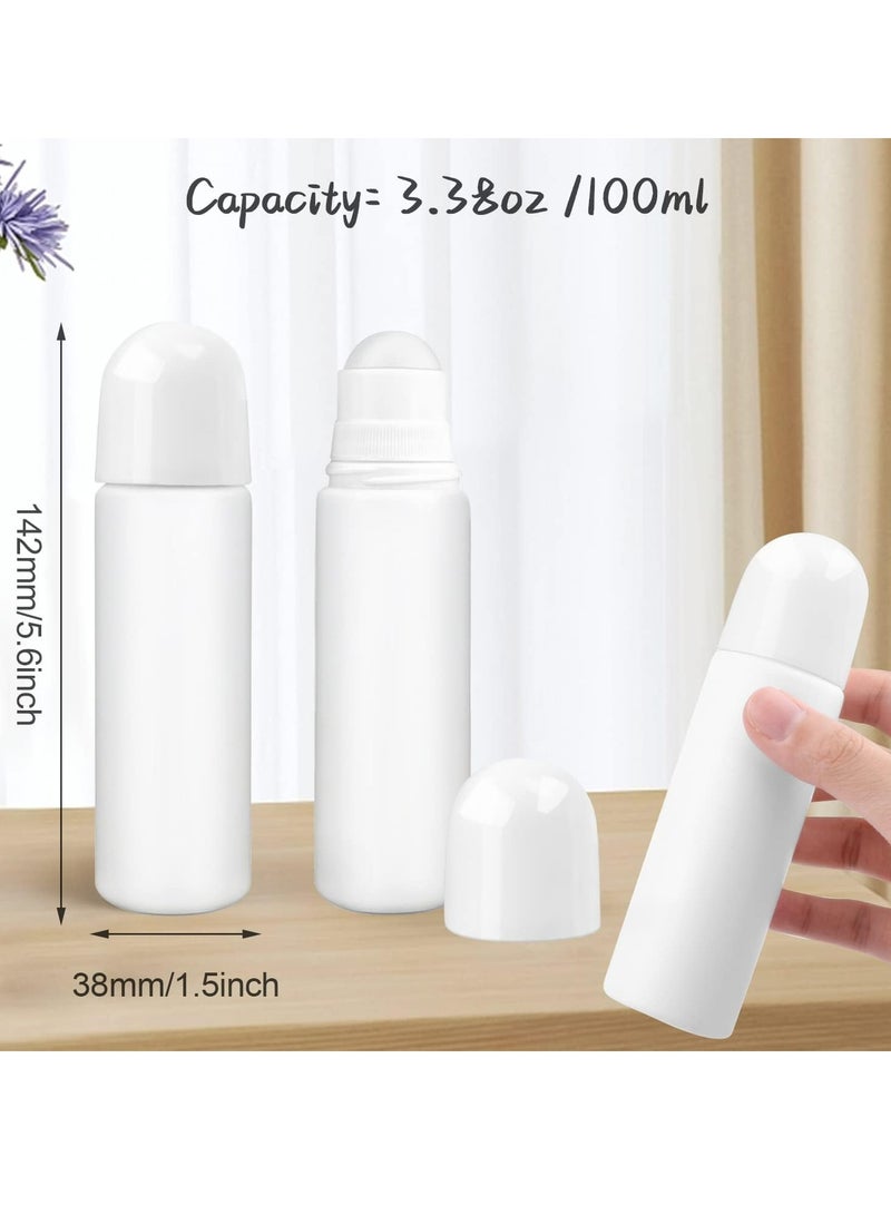 Oasisgalore 8 Pack 100ml Refillable Plastic Roller Bottles - Leak-Proof for Essential Oils, Perfumes, and Balms.  - Image 2