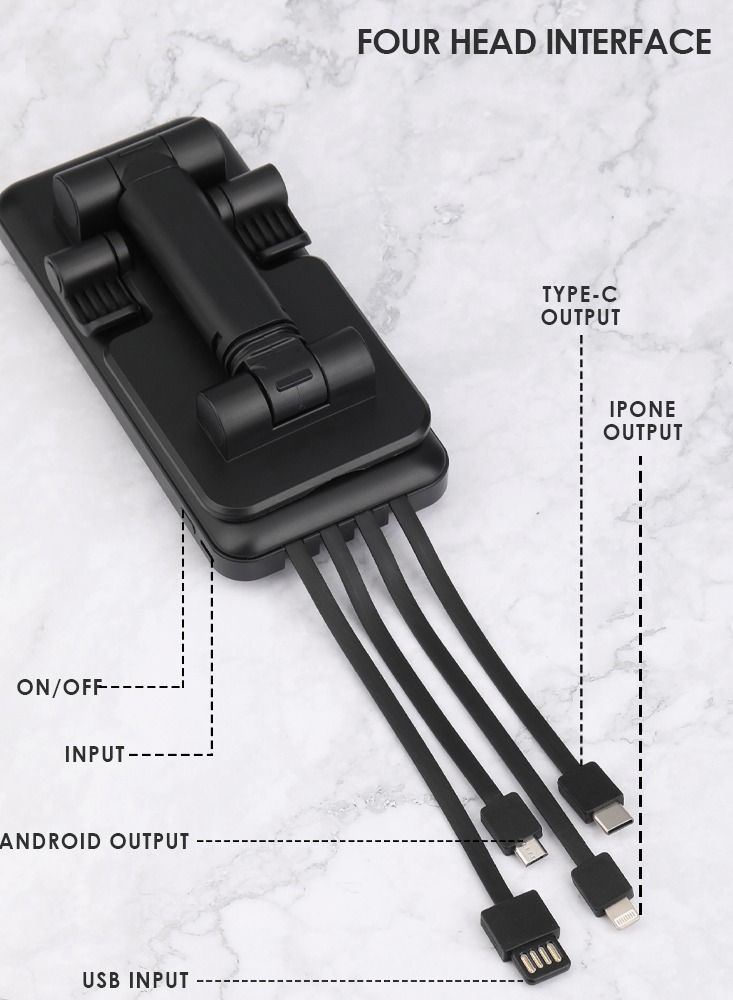 Contex Dual Charge Interface Phone Stand with Power Bank 10000 mAh for Tablet and Smartphone - Image 4