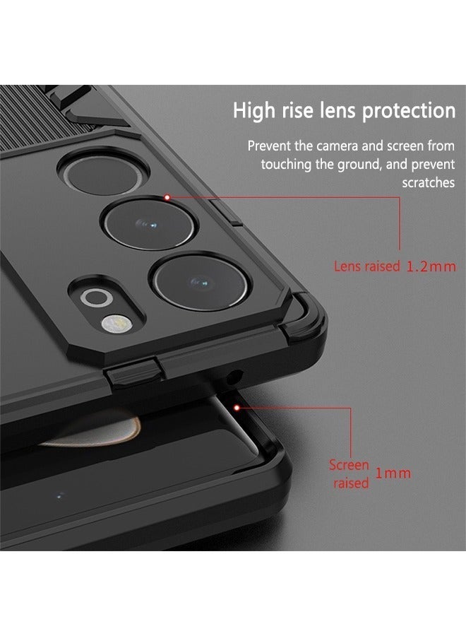 X-level Phone Case Compatible with VIVO V29 5G/V29 Pro/S17/S17 Pro with Kickstand & Shockproof Military Grade Drop Proof Protection Sturdy Bumper Protective Back Cover - Image 5