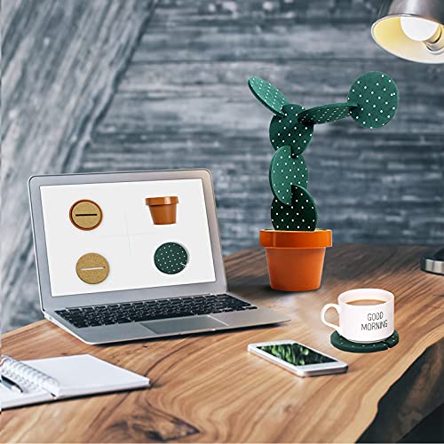 Sirensky Cactus Coasters Set for Drinks of 6 Pieces,Funny Coasters Cactus Gift with Flowerpot Holder for Home Office Bar Decor - Image 2