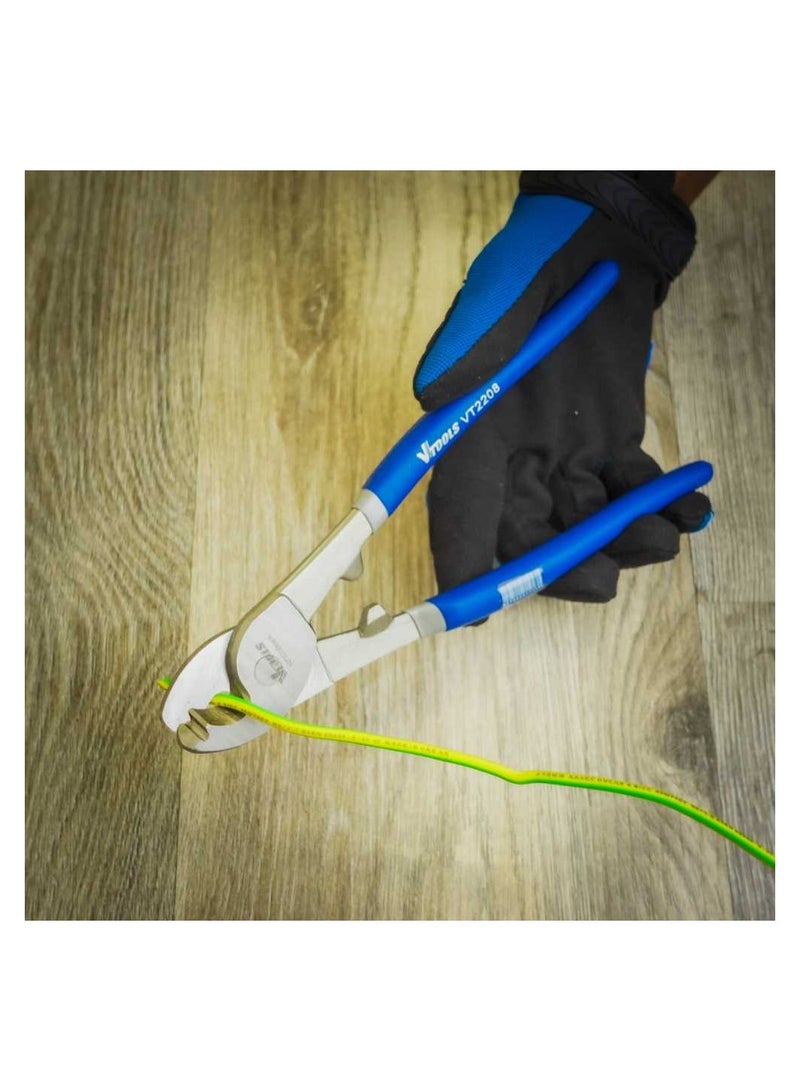 VTOOLS 10 Inch Cable Cutter, Heavy Duty Carbon Steel Wire Cutter, Dipped Handle, Cutter for Aluminum, Copper, Communications Cable - Image 4