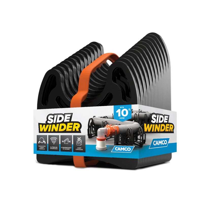 Camco Sidewinder 10-Ft RV Sewer Hose Support - Features Flexible Telescoping Design for Avoiding Obstacles & Deep Cradles Secure RV Sewer Hose - Out-of-the-Box Ready & Folds for RV Storage (43031) - Image 1