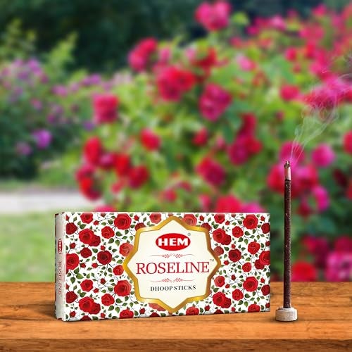 Hem Roseline Dhoop Sticks | Bambooless & Charcoal-Free | Natural Rose Aroma for Pooja, Meditation & Spiritual Practices | Long-Lasting Fragrance | Approx. 20 Sticks | 50g Pack | Burns 35-40 Min - Image 2