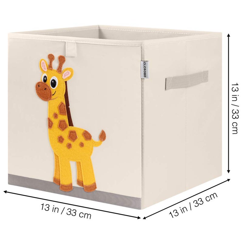 CLCROBD Foldable Animal Cube Storage Bins Fabric Toy BoxChestOrganizer for Kids Nursery 13 inch Elegant Giraffe - Image 2