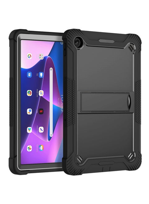 Applicable To Lenovo Tab M10 Plus 3rd Tablet Case Silicone PC Bracket TB-125FU Drop-resistant Protective Case-Color:Black-Applicable Model:Redmi Pad Pro 12.1/For Xiaomi Poco Pad 12.1
