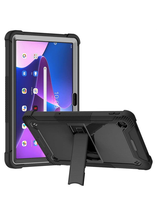 Generic - Applicable To Lenovo Tab M10 Plus 3rd Tablet Case Silicone PC Bracket TB-125FU Drop-resistant Protective Case-Color:Black-Applicable Model:Redmi Pad Pro 12.1/For Xiaomi Poco Pad 12.1 - Image 1