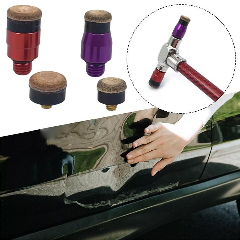 4 قطع من أداة تسوية ثقوب السحب والطرق لإصلاج الخدوش (PDR) برأس جلدي - Image 5