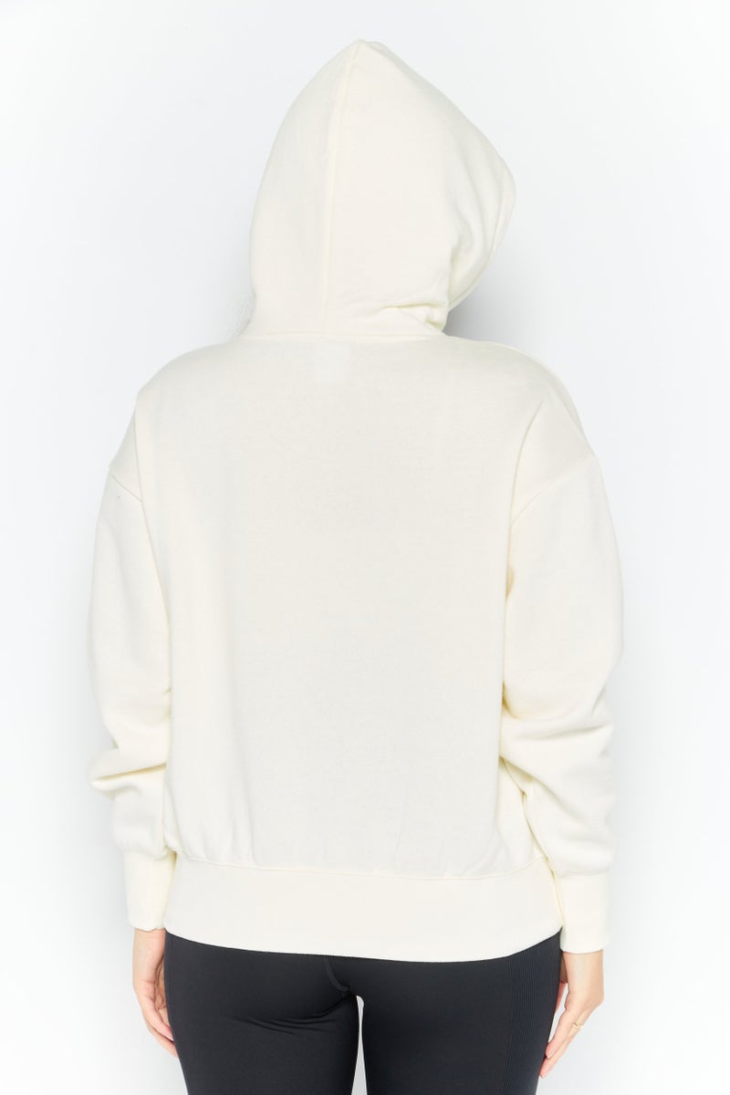 Champion Women Sportswear Fit Hooded Training Sweatshirt, Cream  - Image 2