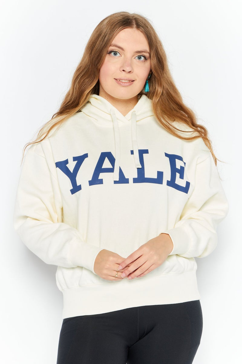 Champion Women Sportswear Fit Hooded Training Sweatshirt, Cream  - Image 1