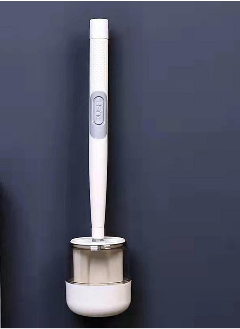 Zorqon Silicone Toilet Brush With Liquid Dispensing White  - Image 4