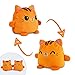 TeeTurtle Plushmates Cat Orange Tabby Happy Angry The Reversible Plush That Hold Hands 45 inch - Image 3