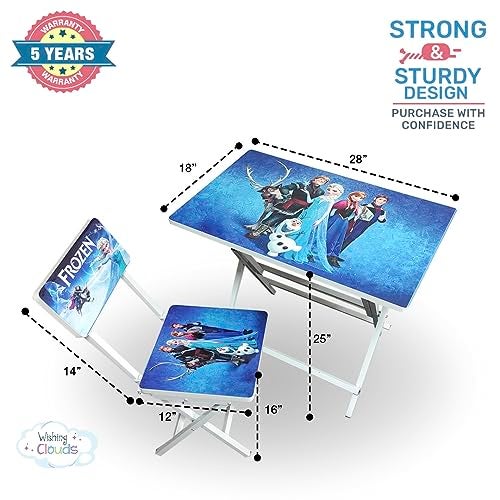 Wishing Clouds Playnest Kids Study Table with Chair, Kids Table and Chair Set, Study Table and Chair for Kid 3-10 Years (Design - Frozen) - Image 3