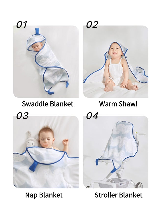 بيبي كير العناية بالطفل - بطانية أطفال بتصميم خيالي/تحت الماء، لفافة للأطفال الرضع، صوف ناعم - خالٍ من مادة BPA، مضاد للحساسية، قابل للتهوية، مريح ودافئ، غير سام، لطيف على بشرة الطفل، تصميم لطيف، سهل اللف، مثالي لحديثي الولادة والرضع، نوم مريح، قابل للغسل في الغسالة، مناسب لجميع المواسم - Image 3