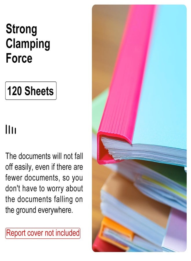 باتيكيل مجموعة باتيكيل من 10 قطع من قضبان التجليد، قضبان تجليد 15 مم، مسكة منزلقة، سعة 120 ورقة، مقاس A4، مجلد تقارير مثلث الشكل، مناسب لغلاف التقارير والسيرة الذاتية، أسود - Image 3