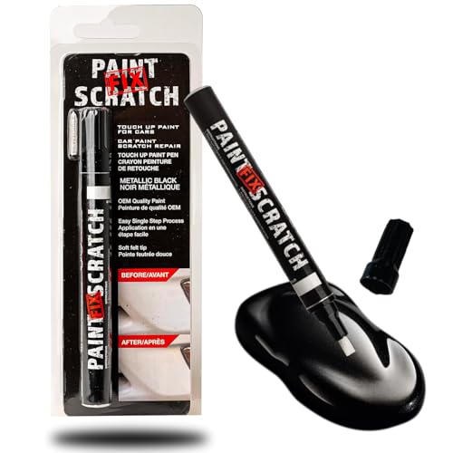 Wheel Scratch Fix Scratch Fix® Black Touch Up Paint for Cars, Scratch Repair Pen with Soft Felt Tip, OEM Quality, Universal Colour Match, Quick‑Drying Waterproof Auto Paint Pen (Black Metallic) - Image 1