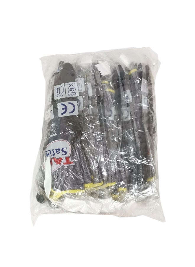 TAHA SAFETY - TAHA SAFETY N2501 Microfoam Safety Gloves -  High Grip for Industrial Use, Lightweight, Flexible, Ideal for General Hand Protection | PACK OF 2 PAIRS - Image 1