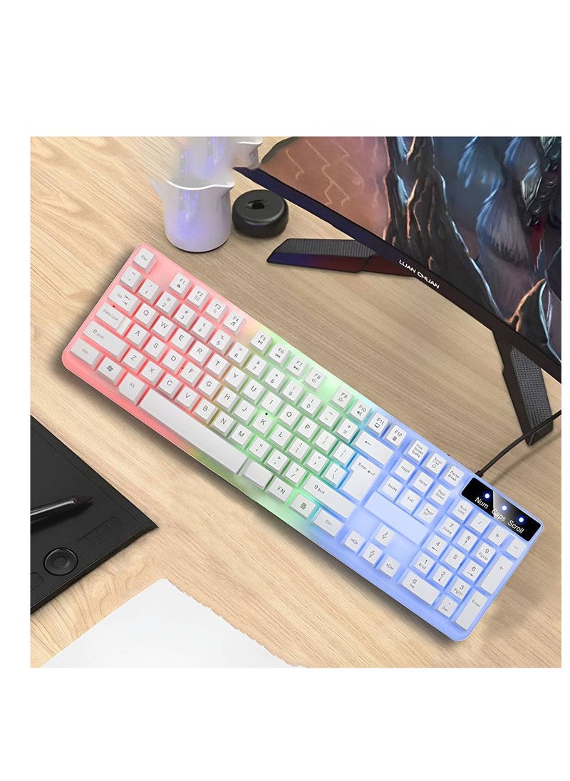 Gamma Borealis Gaming Rainbow Backlit 7 Color Mixing Light Effect 104 Keys Arabic And English Keyboard  - Image 2