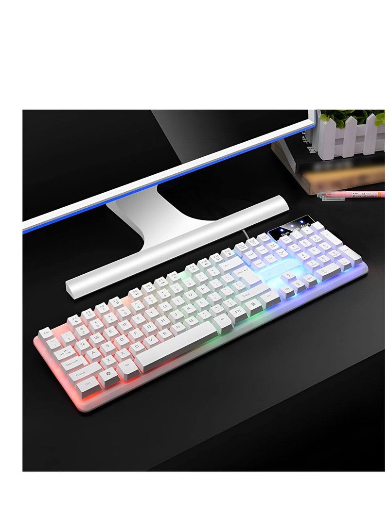 Gamma Borealis Gaming Rainbow Backlit 7 Color Mixing Light Effect 104 Keys Arabic And English Keyboard  - Image 4