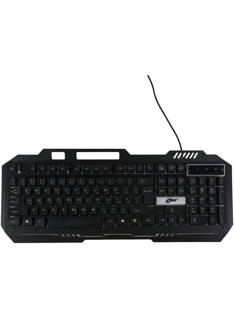 ZERO USB ZR-2080 Waterproof Keyboard with Black Backlight Compatible with PC and Laptop - Image 2